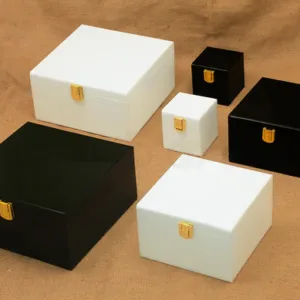 Luxury Signature Acrylic Storage Box black & white